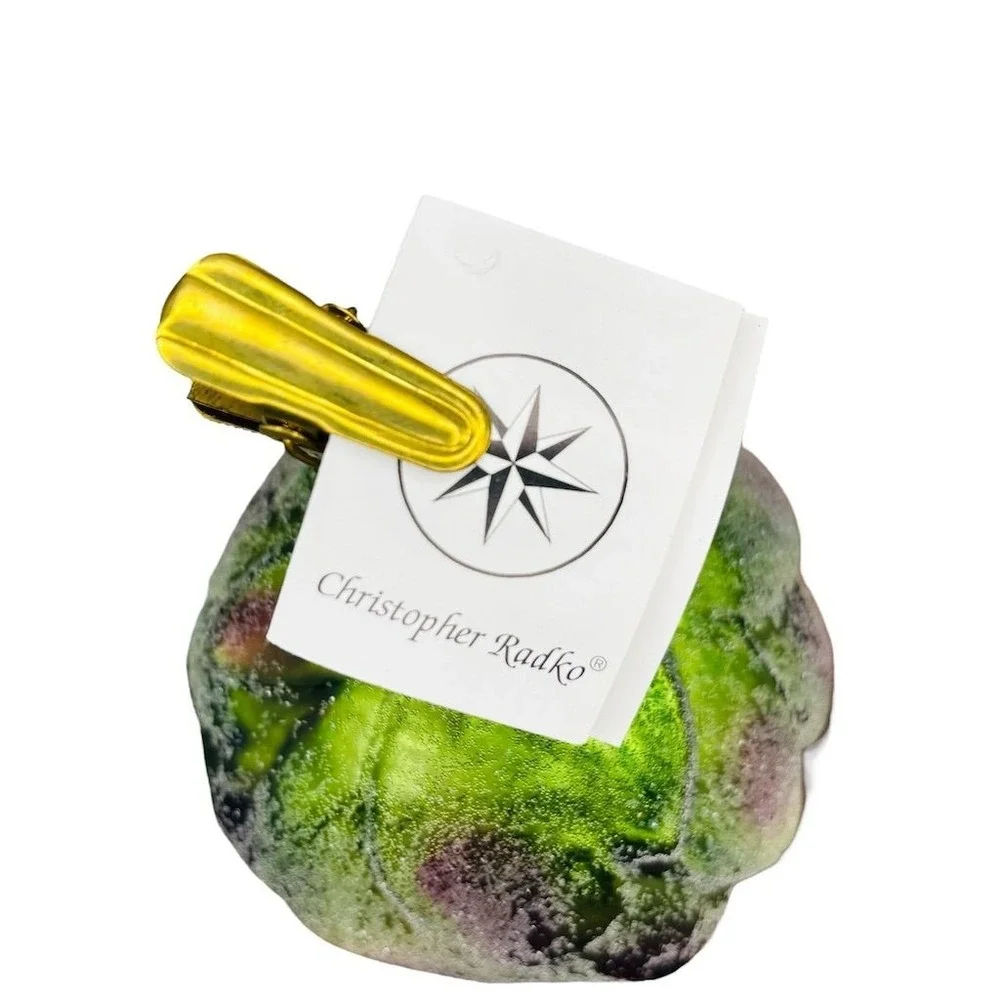 Christopher Radko 1998 Hearty Choke Artichoke Clip-On Ornament‎ Multicolor